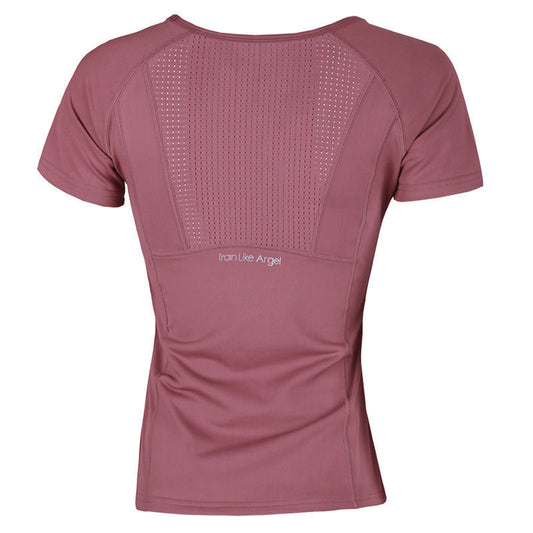 Fashion Ladies Round Neck Yoga Top Short Sleeve