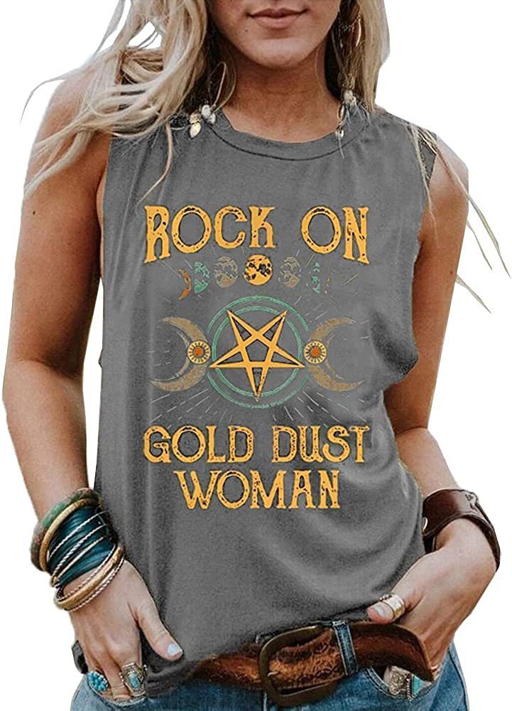 New Ladies Printed Tank Top Crew Neck Boho