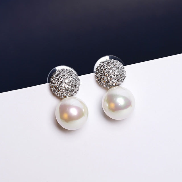 Elegant Crystals Stud Earrings