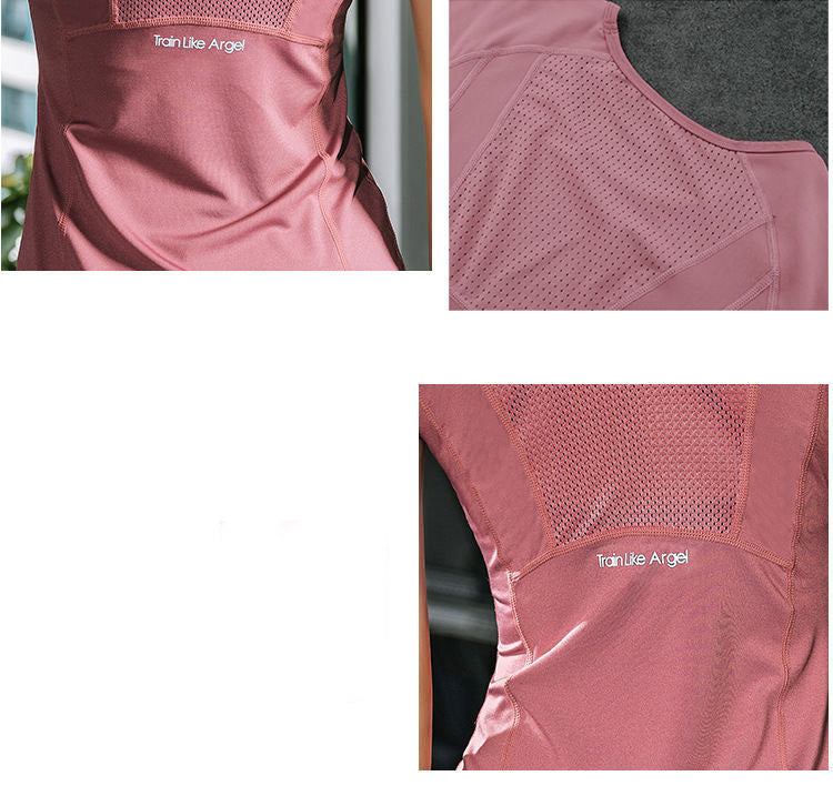 Fashion Ladies Round Neck Yoga Top Short Sleeve